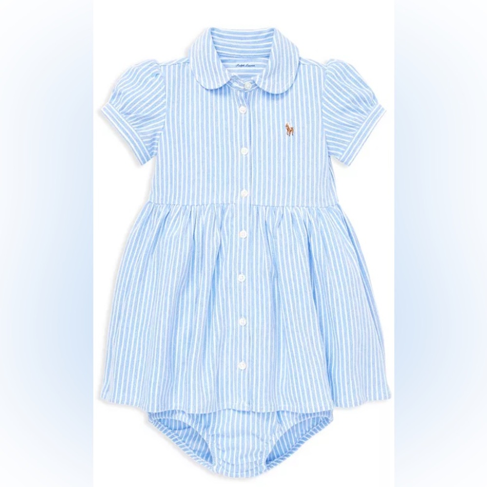 Ralph Lauren Light Blue Striped Kids Dress